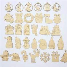 Drewniana dekoracja choinkowa